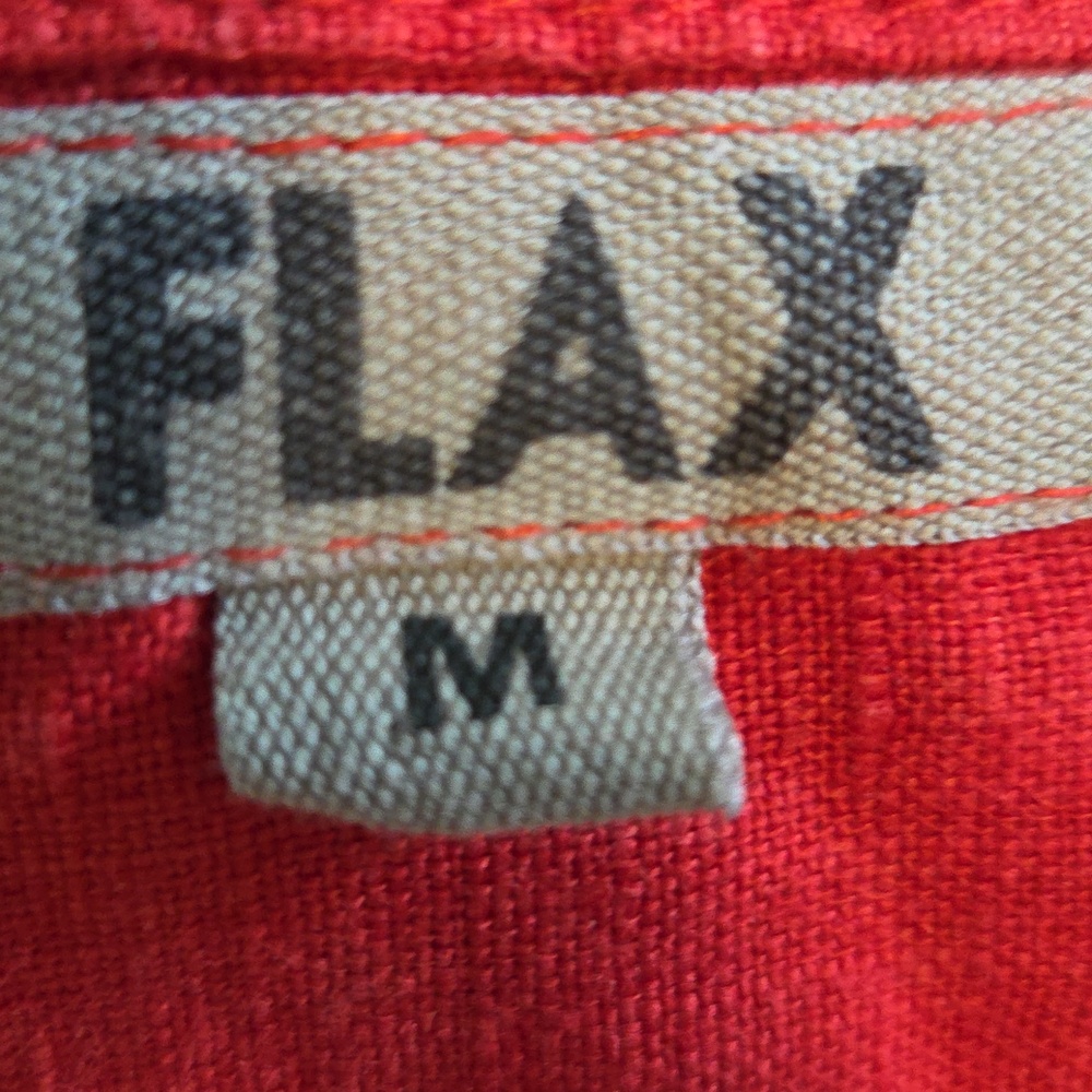 FLAX red linen A-line dress Sz M - Picture 5 of 8